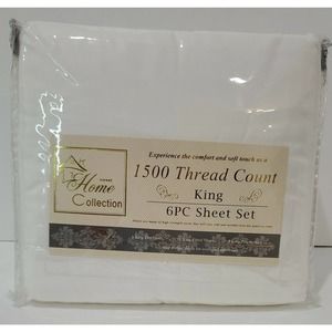 Sweet Home Collection 6-Piece King Sheet Set 1500 Thread Count White